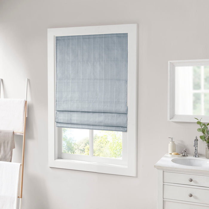 Galen - 31" Basketweave Room Darkening Cordless Roman Shade - Blue - Simple Home Plus