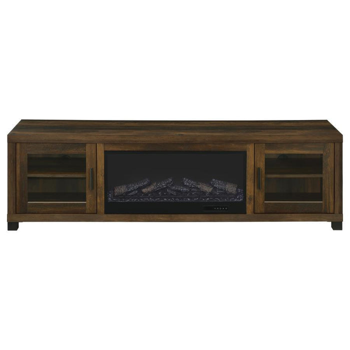 Havering - 71" TV Stand Fireplace Media Console - Dark Pine - Simple Home Plus