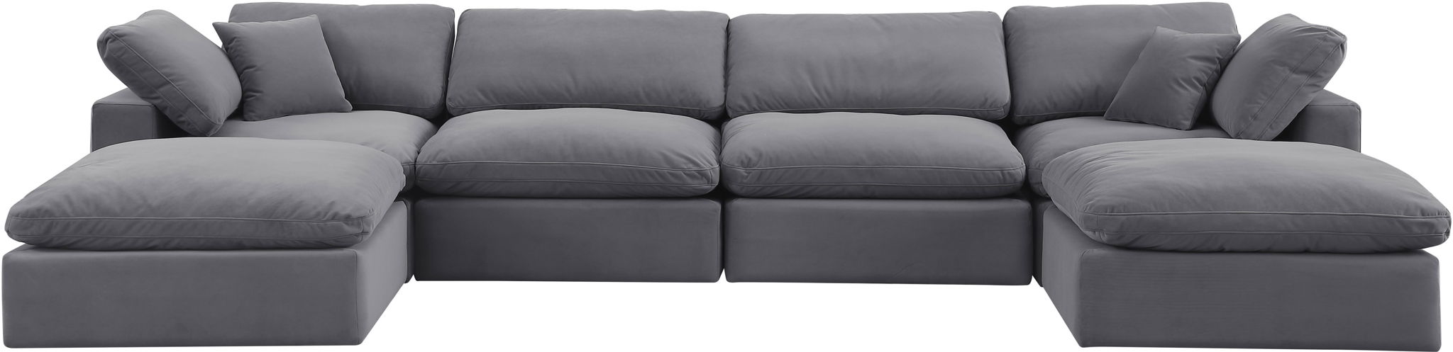 Comfy - 6 Piece Velvet Modular Double Chaise Sectional - Simple Home Plus