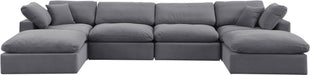 Comfy - 6 Piece Velvet Modular Double Chaise Sectional - Simple Home Plus