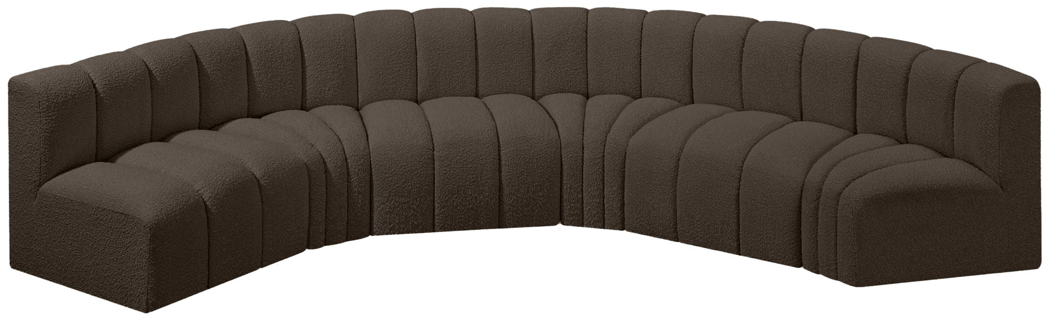Arc - Boucle Fabric 6 Piece U-Shaped Modular Sofa - Simple Home Plus