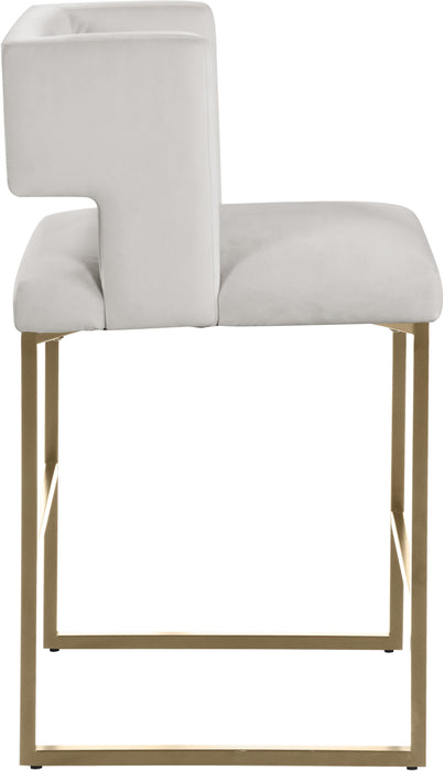 Caleb - Counter Stool with Gold Legs (Set of 2) - Simple Home Plus