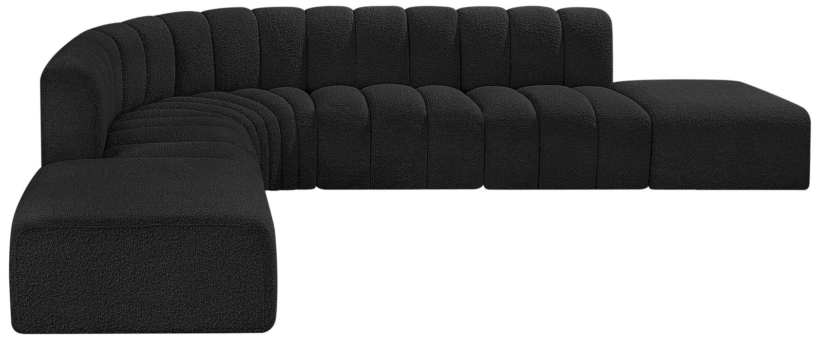 Arc - Boucle Fabric 7 Piece Corner Modular Sofa - Simple Home Plus