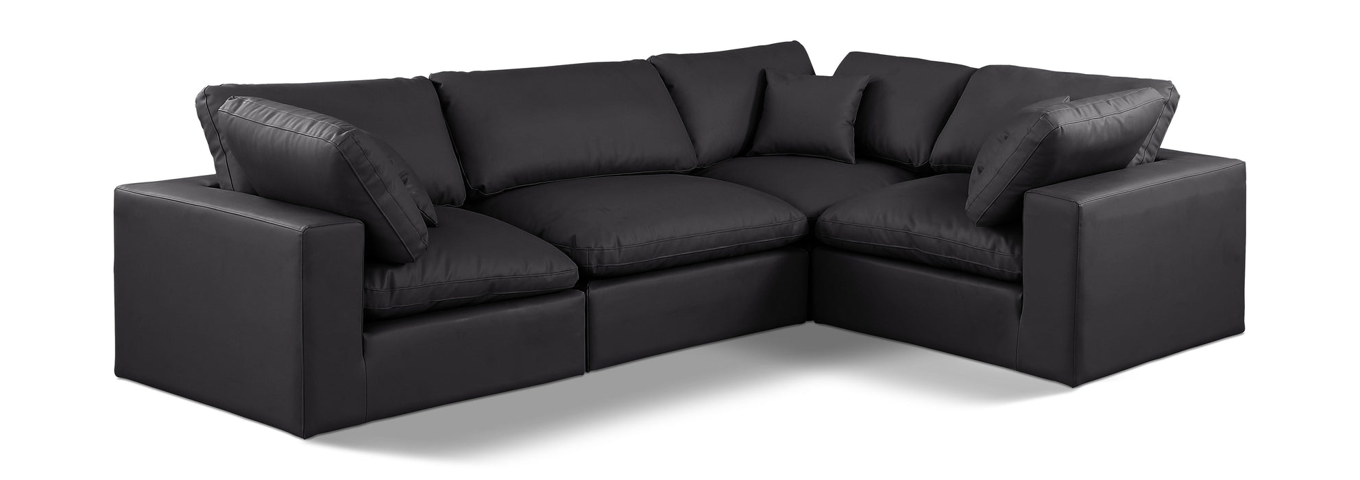 Comfy - 4 Piece Faux Leather Modular Sectional - Simple Home Plus