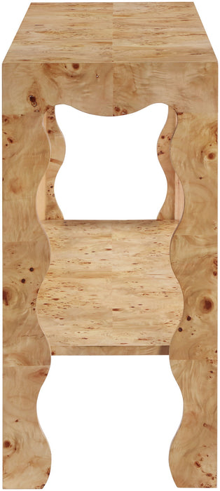 Vassa - Burl Veneer Console Table - Simple Home Plus