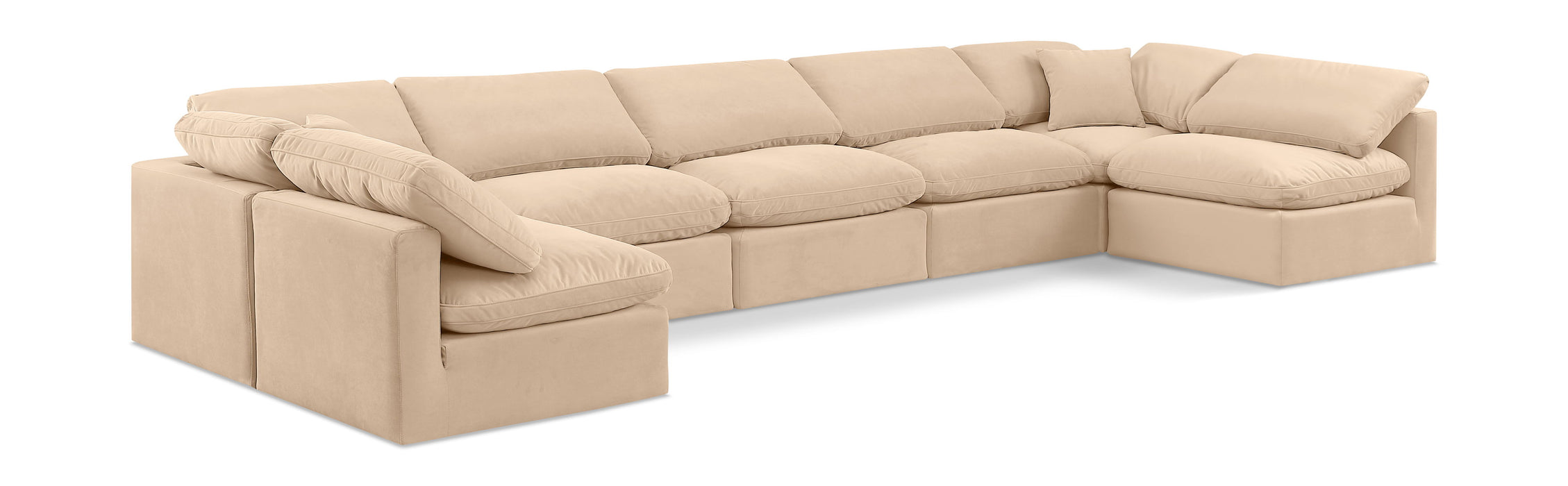 Indulge - Velvet 7 Piece Modular U-Shaped Sectional - Simple Home Plus