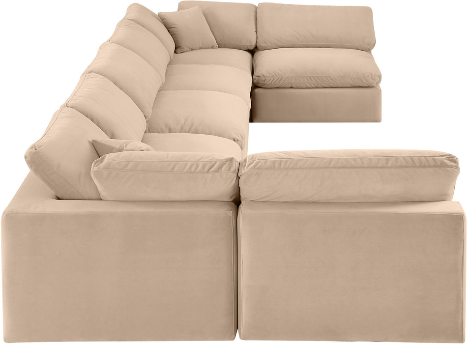 Comfy - 7 Piece Velvet Modular Armless Sectional - Simple Home Plus