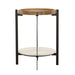 Adhvik - Round Table With Marble Shelf - Simple Home Plus