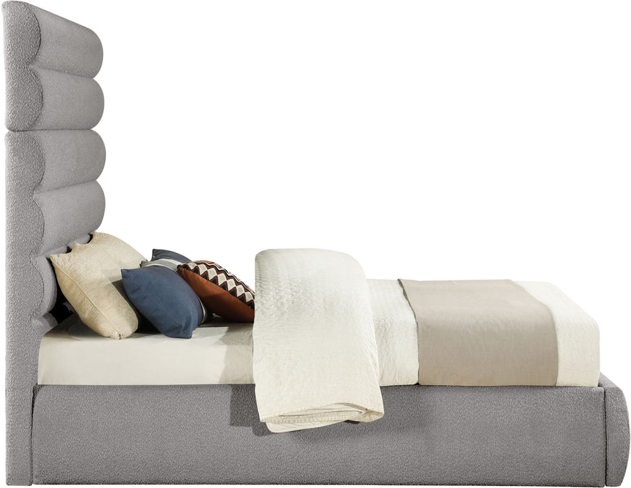 Adam - Boucle Fabric Bed With 70.5" Headboard - Simple Home Plus