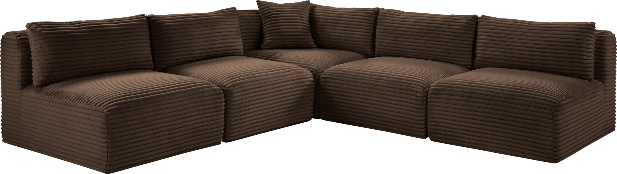 Shaggy - 5 Piece Modular Corner Armless Sectional - Simple Home Plus