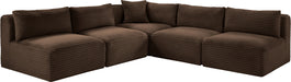Shaggy - 5 Piece Modular Corner Armless Sectional - Simple Home Plus