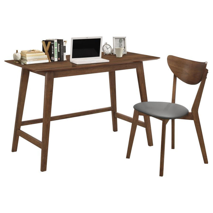 Karri - 2 Piece Home Office Computer Desk And Chair Set - Walnut - Simple Home Plus