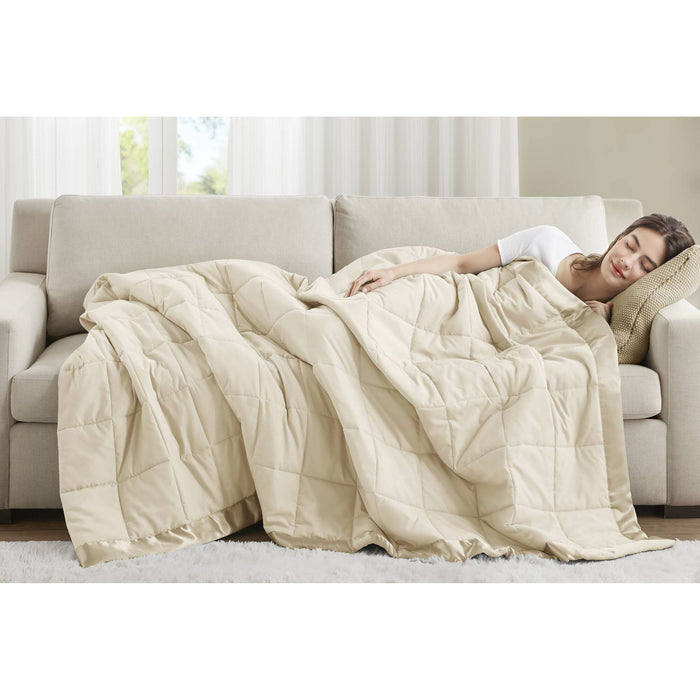Windom - All Season Hypoallergenic Twin Blanket With 3M Scotchgard - Cream - Simple Home Plus