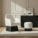 Marlowe - Linen Textured Fabric Upholstered Swivel Accent Chair - Stained Black - Simple Home Plus