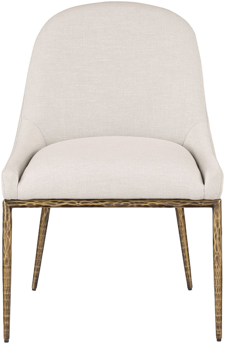 Ferro - Upholstered Dining Side Chair With Brushed Gold Legs - Simple Home Plus