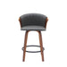 Diana - Swivel Walnut Wood Faux Leather Counter Stool - Simple Home Plus