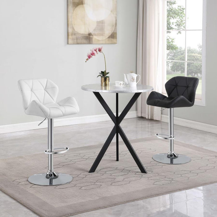 Kenzo - Round Galvanized Steel Bistro Bar Table - Silver - Simple Home Plus