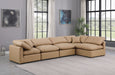 Indulge - Faux Leather 5 Piece Modular Sectional - Tan - Simple Home Plus