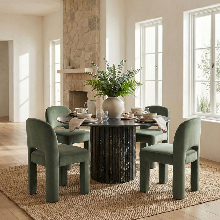 Celine - Velvet Performance Fabric Upholstered Dining Chair (Set of 2) - Simple Home Plus