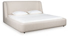 Neo - White / Gray - King Upholstered Platform Bed - Simple Home Plus