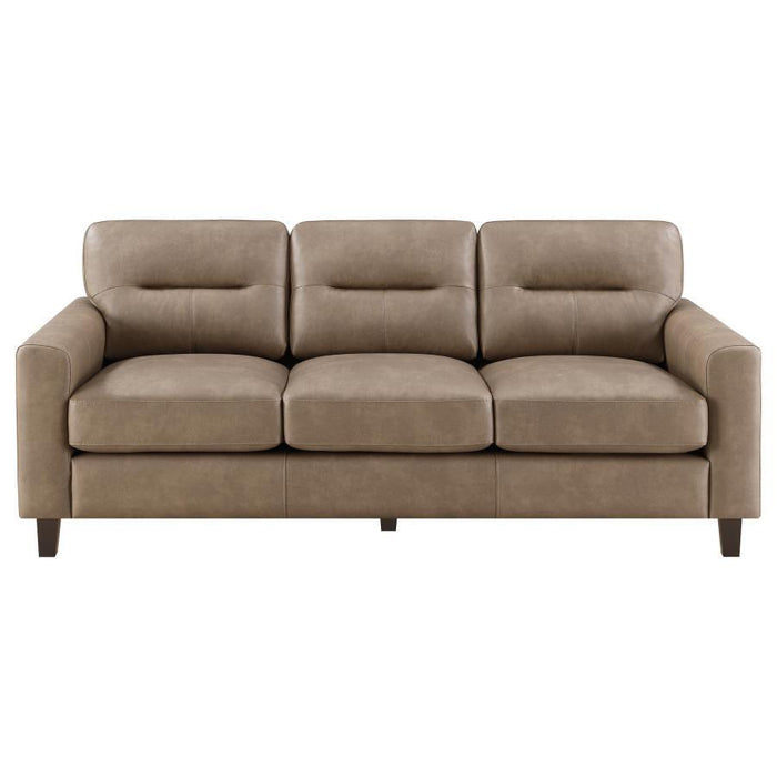 Scotland - Faux Leather Upholstered Track Arm Sofa - Simple Home Plus