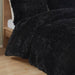 Malea - Shaggy Long Comforter Mini Set - Black - Simple Home Plus