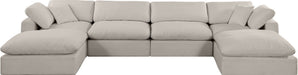 Comfy - 6 Piece Linen Modular Double Chaise Sectional - Simple Home Plus