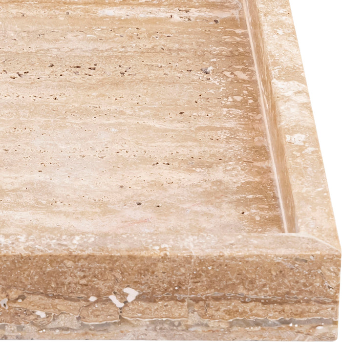 Barletta - Travertine Rectangular Tray - Natural - Simple Home Plus