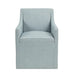 Charlotte - Skirted Dining Arm Chair With Casters - Blue - Simple Home Plus