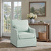 London - Upholstered Skirted Swivel Armchair With Lumbar Pillow - Mint - Simple Home Plus