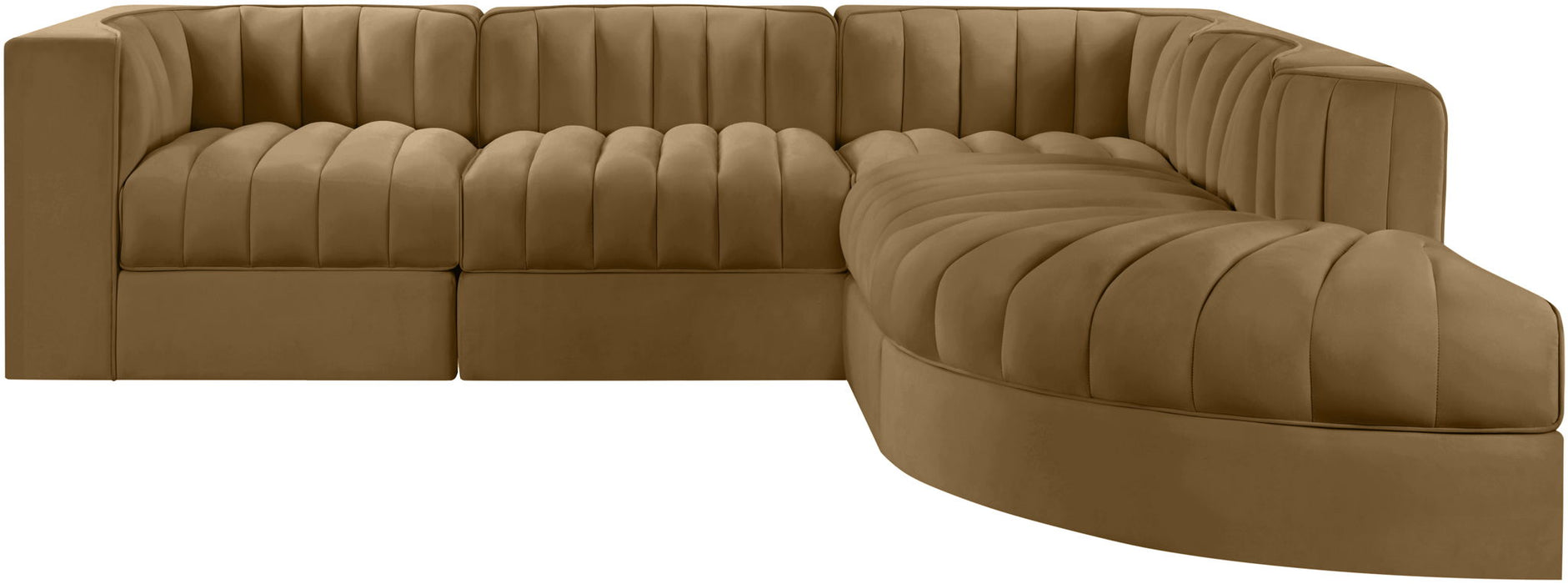 Rummi - Velvet Performance Fabric Upholstered 5 Piece Modular Sectional - Simple Home Plus
