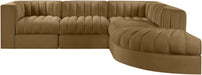 Rummi - Velvet Performance Fabric Upholstered 5 Piece Modular Sectional - Simple Home Plus