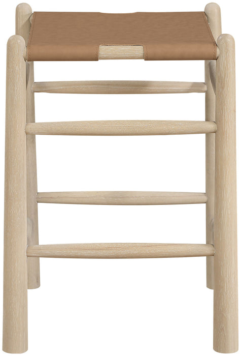 Santos - Backless Counter Stool With Stained Natural Base - Simple Home Plus