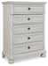 Robbinsdale - Antique White - Five Drawer Chest - Youth - Simple Home Plus