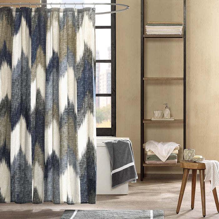 Alpine - Printed Shower Curtain - Navy - Simple Home Plus