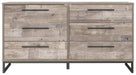 Neilsville - Whitewash - Six Drawer Dresser - Vinyl-Wrapped - Simple Home Plus