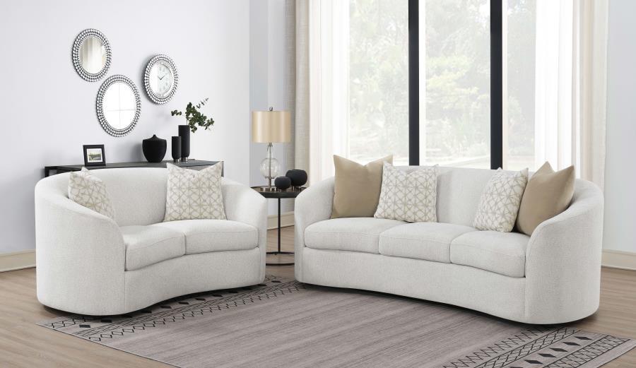 Rainn - Boucle Upholstered Sloped Arm Sofa Set - Simple Home Plus