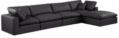 Comfy - 5 Piece Faux Leather Modular Sectional With Chaise - Simple Home Plus