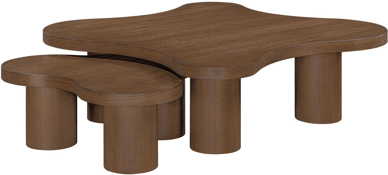 Cove - Oak Veneer And Solid Wood 2 Piece Coffee Table - Simple Home Plus