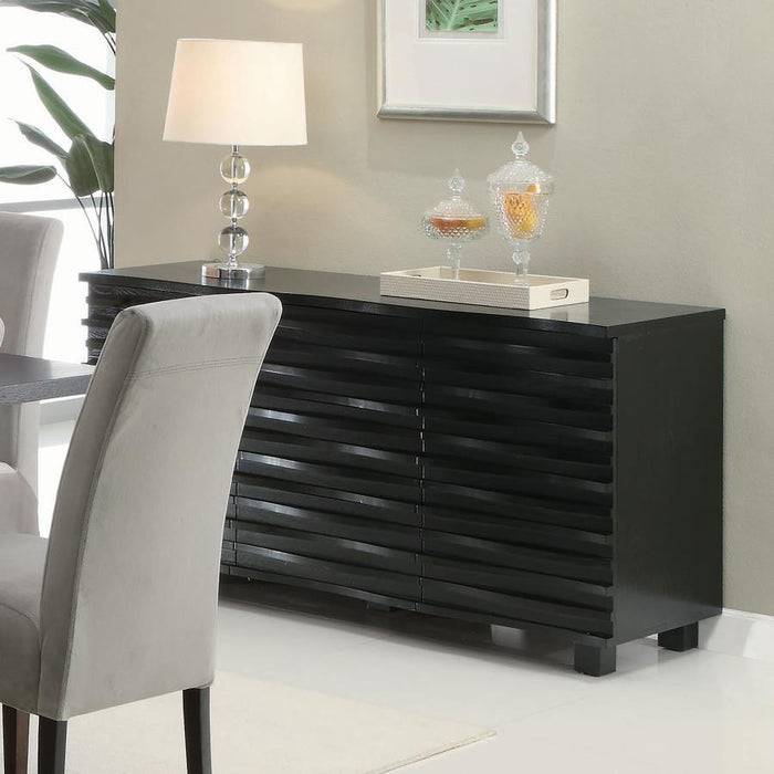 Stanton - 3-Drawer Sideboard Buffet Storage Cabinet - Black - Simple Home Plus