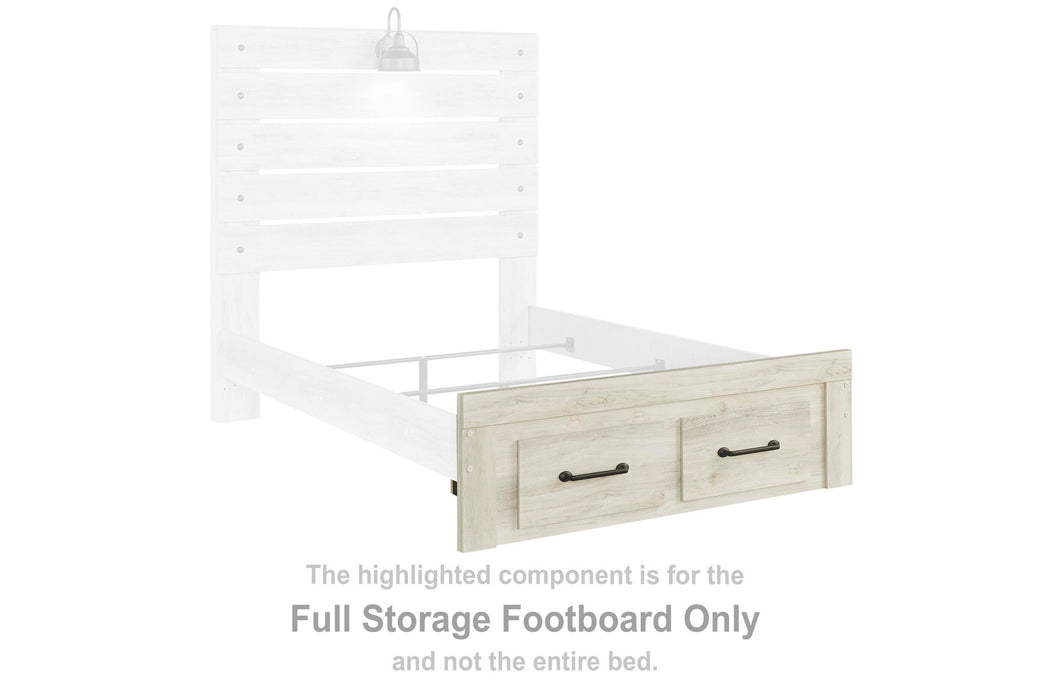 Cambeck - Full Storage Footboard - Whitewash - Simple Home Plus