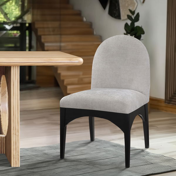 Waldorf - Chenille Dining Side Chair With Black Legs