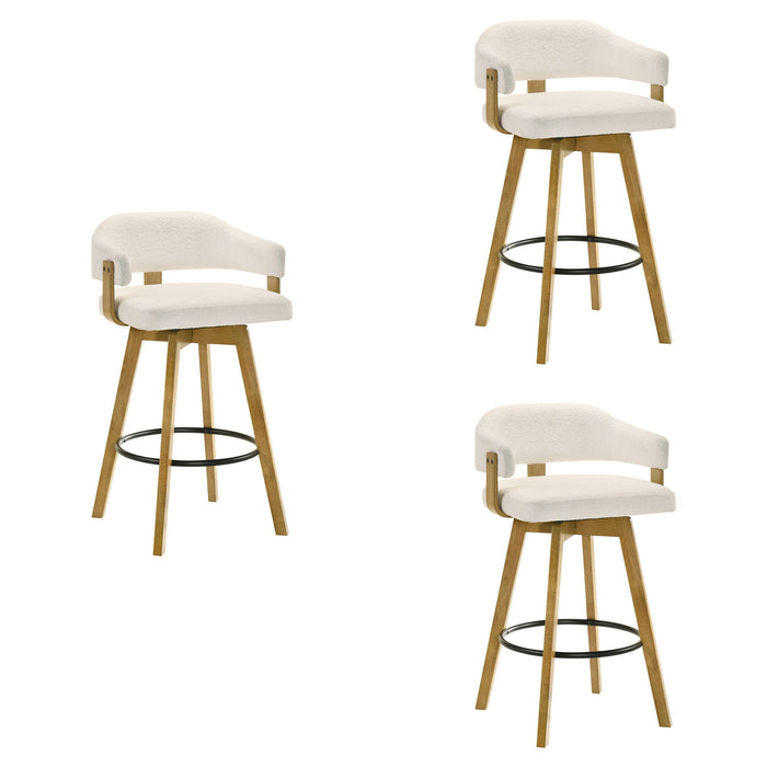Callah - Contemporary Natural Wood Bar Height Kitchen Bar Stool - Simple Home Plus