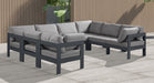 Nizuc - Outdoor Patio 8 Piece Modular Sectional With Gray Frame - Simple Home Plus