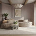 Rummi - Rounded Velvet Performance Fabric Upholstered 5 Piece Modular Sectional - Simple Home Plus
