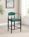 Tina - Metal Counter Height Bar Stool With Upholstered Back And Seat (Set of 2) - Simple Home Plus