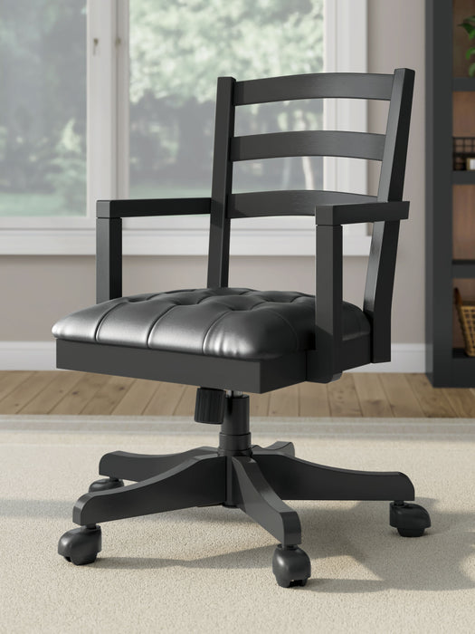 Wildenauer - Brown / Black - Home Office Swivel Desk Chair - Simple Home Plus