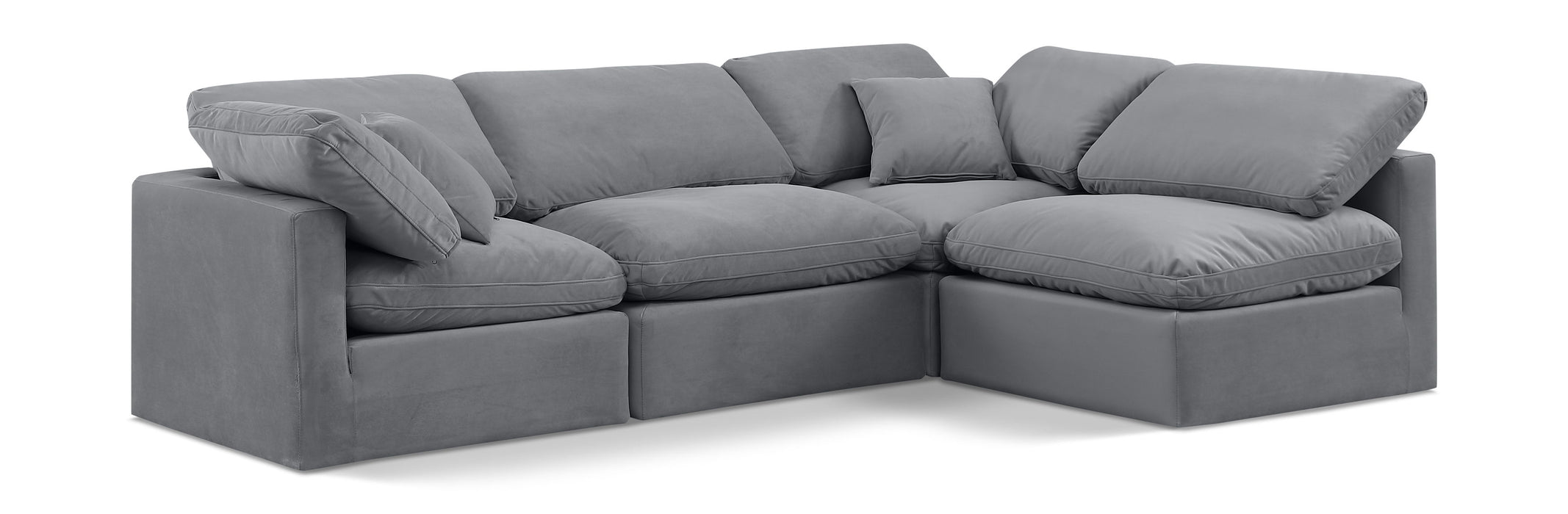 Indulge - Velvet 4 Piece Modular Sectional - Simple Home Plus
