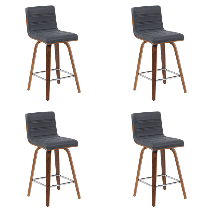 Vienna - Modern Counter Height Swivel Bar Stool - Walnut Finished Wood Frame - Simple Home Plus