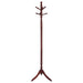 Riona - 6 Hook Freestanding Wood Coat Rack Hat Hanger - Merlot - Simple Home Plus